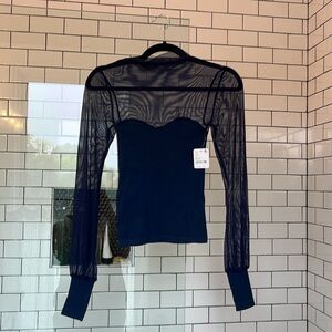 NWT free people intimately shirt xs/sm indigo